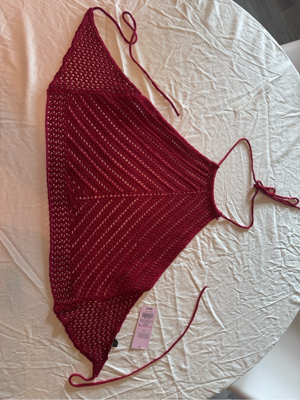 Wild Fable Raspberry Crochet Halter Tank Top